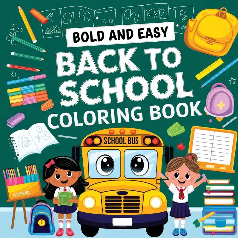 Premium Back to School Coloring Book for Kids (Ages 4-8): Coloring Books for Children, Large Print Activity Book for Kids