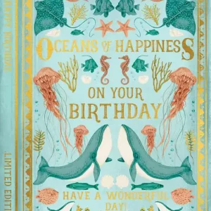 Handmade BDAY Oceans Book Mini Card