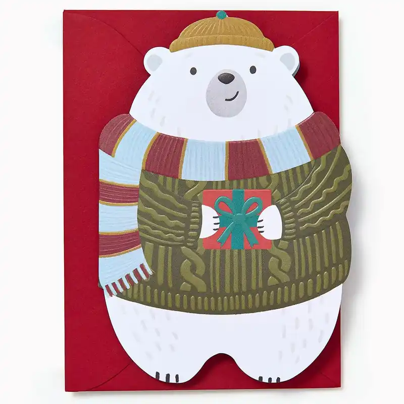 Don’t Miss Out Beary Holidays Die Cut Holiday Greeting Card
