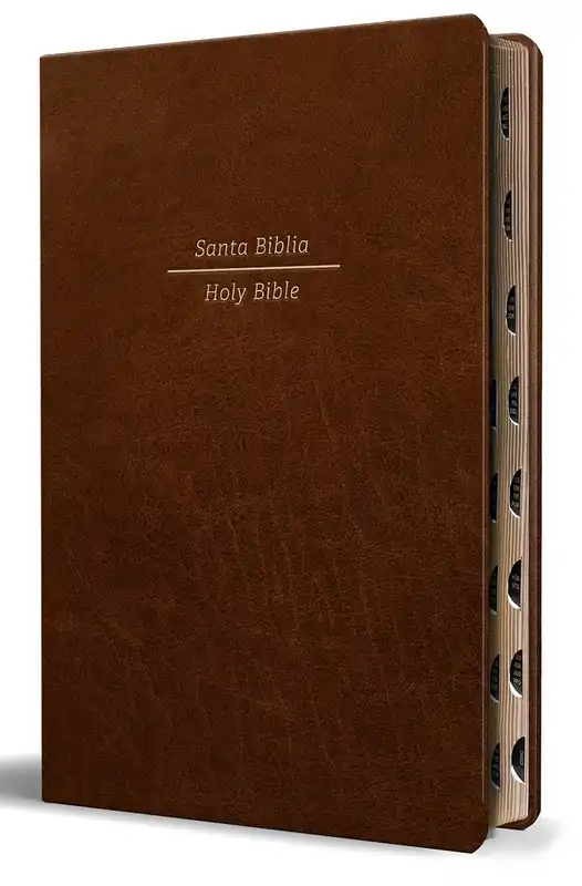 Viral Biblia Bilingüe Reina Valera 1960 (ESV) letra grande símil piel marrón con índice/ Bilingual Bible RVR 1960 (ESV) Large Print Brown Leathersoft with Thumb