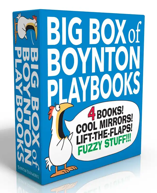 Big Box of Boynton Playbooks (Boxed Set): Dinosaur's Binkit; Hey! Look at You!; Fuzzy Fuzzy Fuzzy!; Hey! What's That? Free Shipping