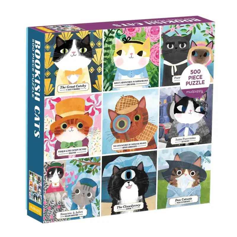 Deal Bookish Cats 500 Piece Family Puzzle