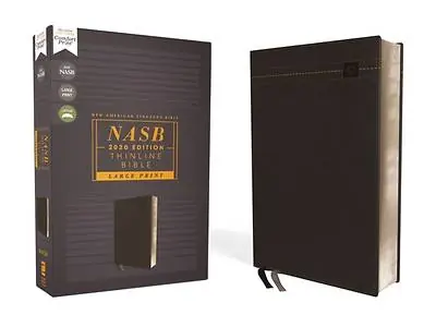 Nasb, Thinline Bible, Large Print, Leathersoft, Black, Red Letter Edition, 2020 Text, Comfort Print Clearance