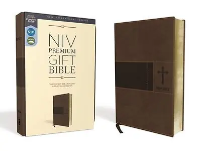 Next Day Delivery NIV, Premium Gift Bible, Leathersoft, Brown, Red Letter Edition, Comfort Print