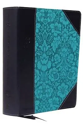 NKJV, Journal the Word Reference Bible, Imitation Leather, Blue, Red Letter Edition, Comfort Print Today Only