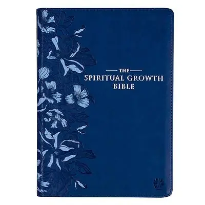 Place Order The Spiritual Growth Bible, Study Bible, NLT - New Living Translation Holy Bible, Faux Leather, Navy