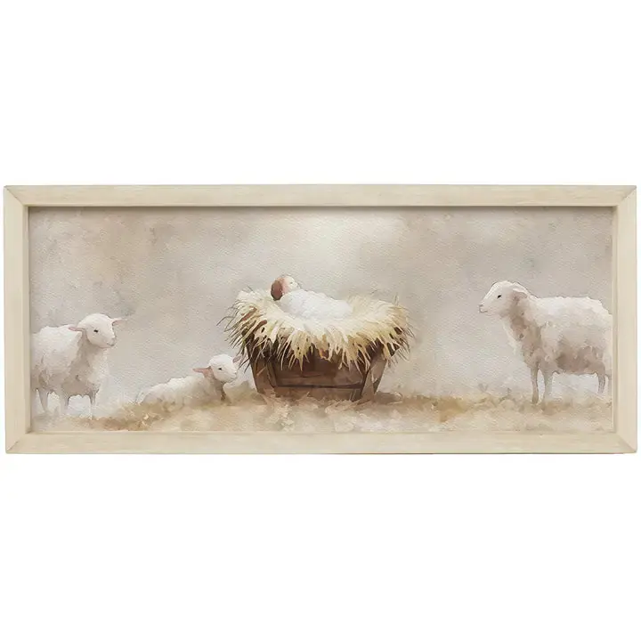 Baby Jesus Manger Art - Farmhouse Frames Brand New