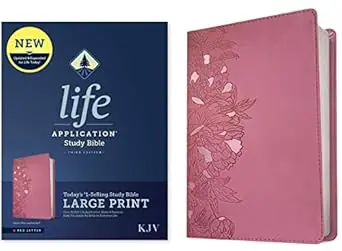 KJV Life Application Study Bible, Third Edition, LP Leatherlike, Peony Pink Money Back Guarantee