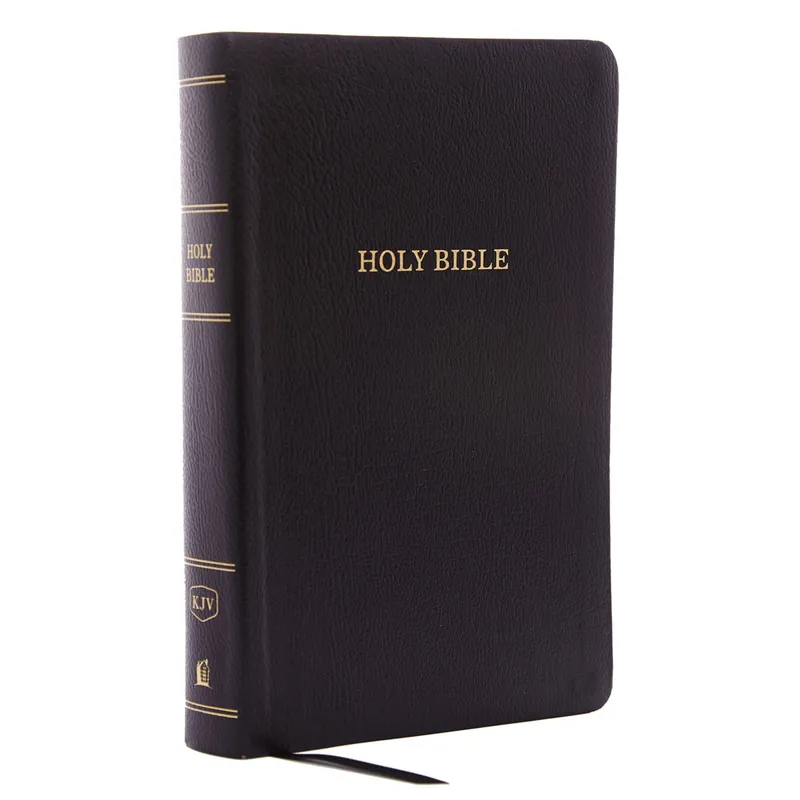 KJV Reference Bible Personal Size Giant Print (Bonded Leather Black) Genuine