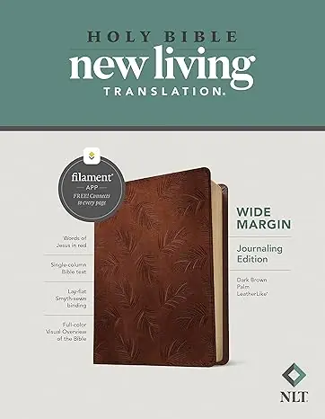 NLT Filament Wide Margin Bible LeatherLikeDark Brown Palm Limited Edition