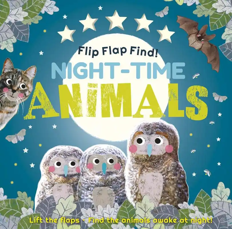 Worldwide Shipping Flip Flap Find! Night-time Animals
