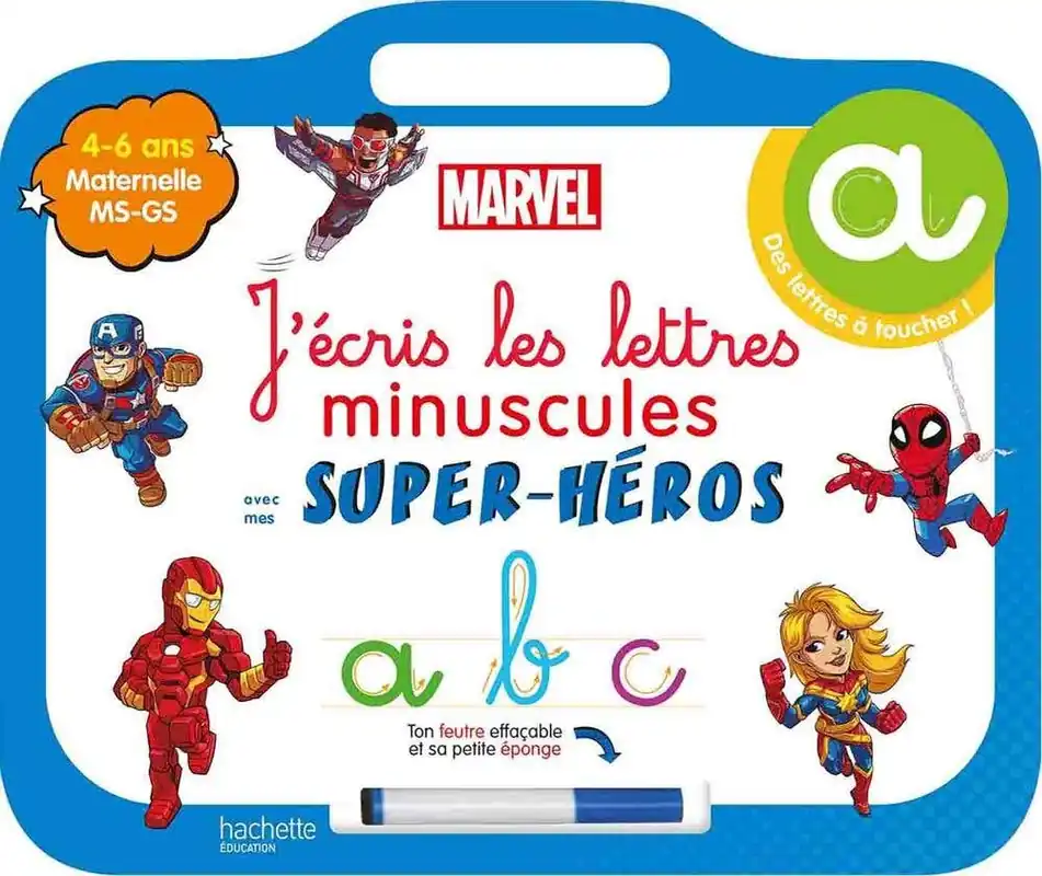 Disney - Mes Super-héros Marvel - Ardoise J'écris les Lettres Minuscules (4-6 Ans) Viral